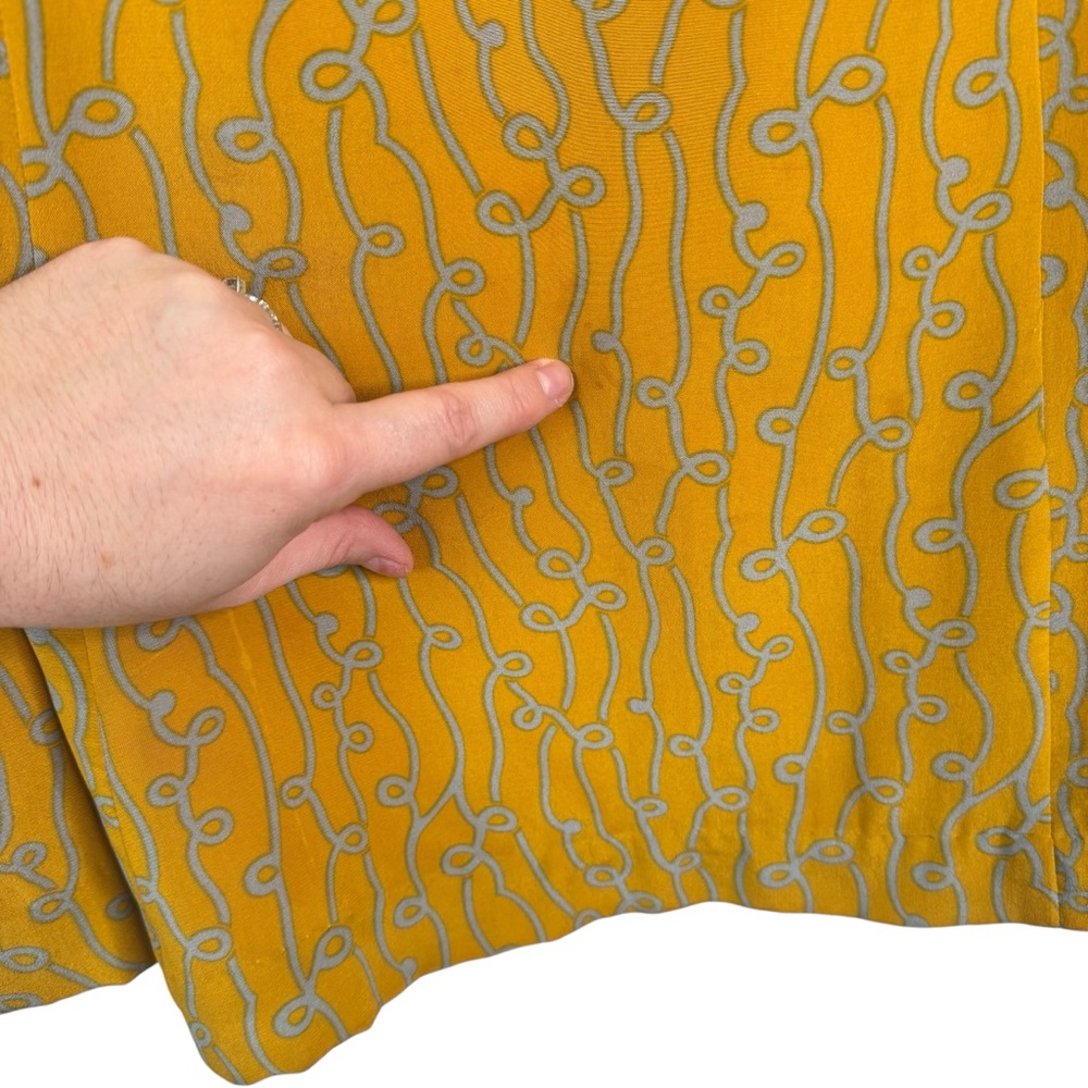 Anthropologie Girls from Savoy Take Action Mini Dress 2 Gold Yellow 100% Silk - Picture 5 of 16